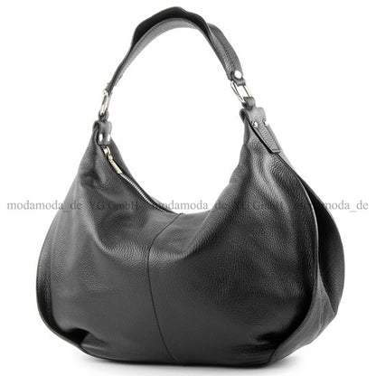 modamoda de - T149 - ital Henkeltasche Schultertasche aus Leder