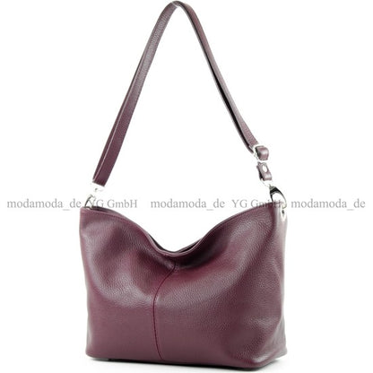 modamoda de - T157 - ital Umhängetasche Schultertasche Leder