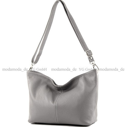 modamoda de - T157 - ital Umhängetasche Schultertasche Leder
