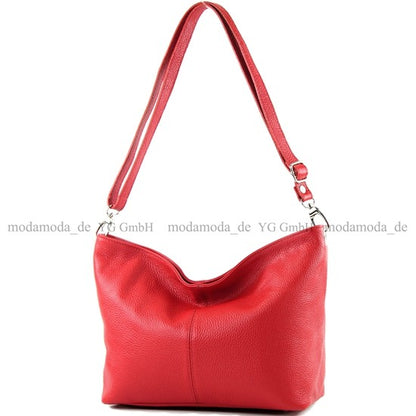 modamoda de - T157 - ital Umhängetasche Schultertasche Leder
