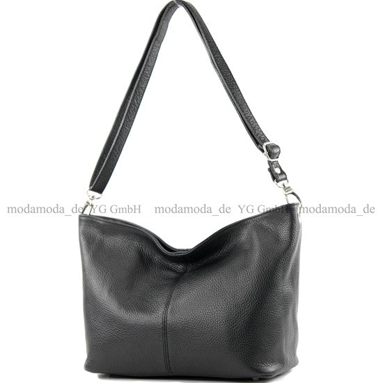 modamoda de - T157 - ital Umhängetasche Schultertasche Leder