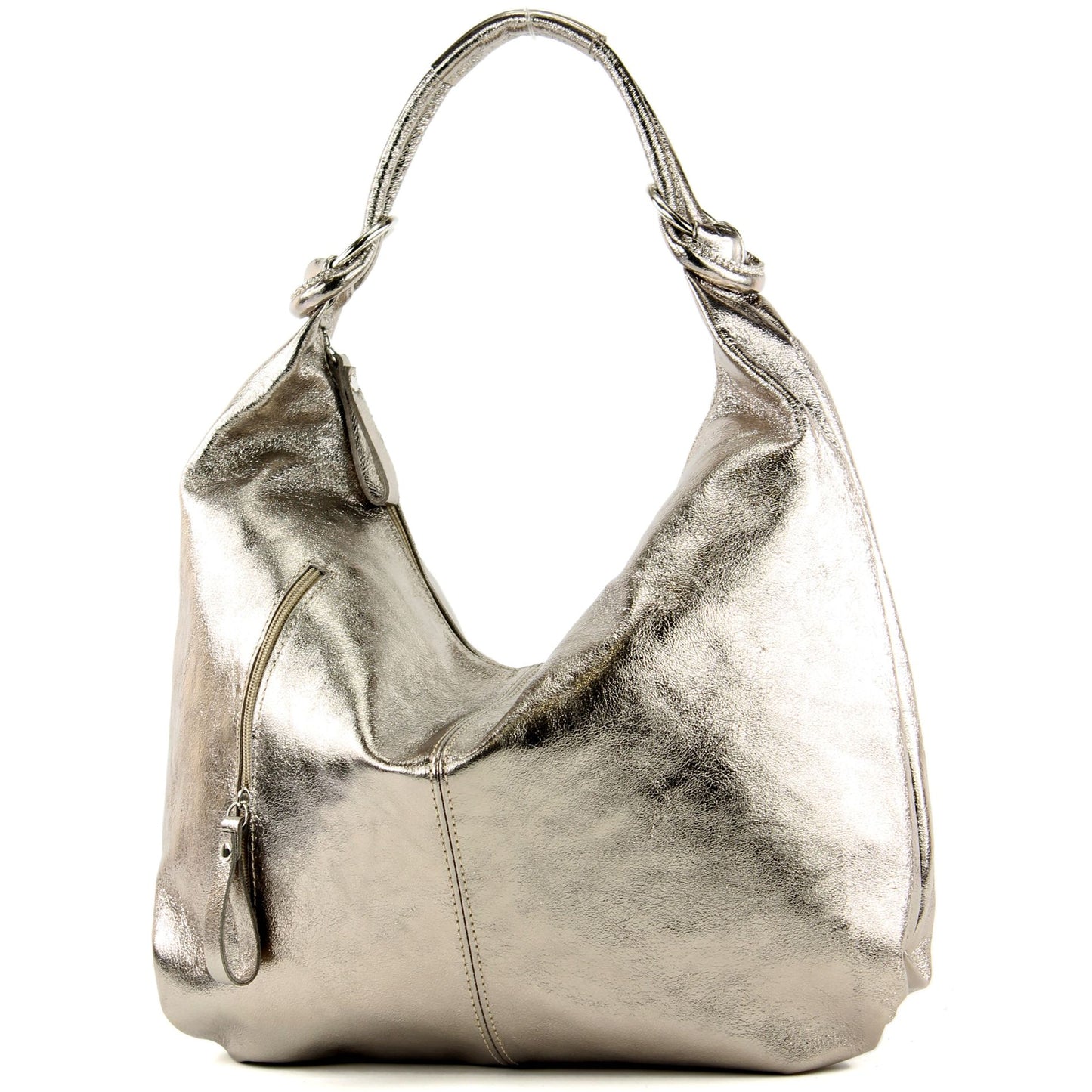 modamoda de - T158 - ital Schultertasche aus Wildleder Leder