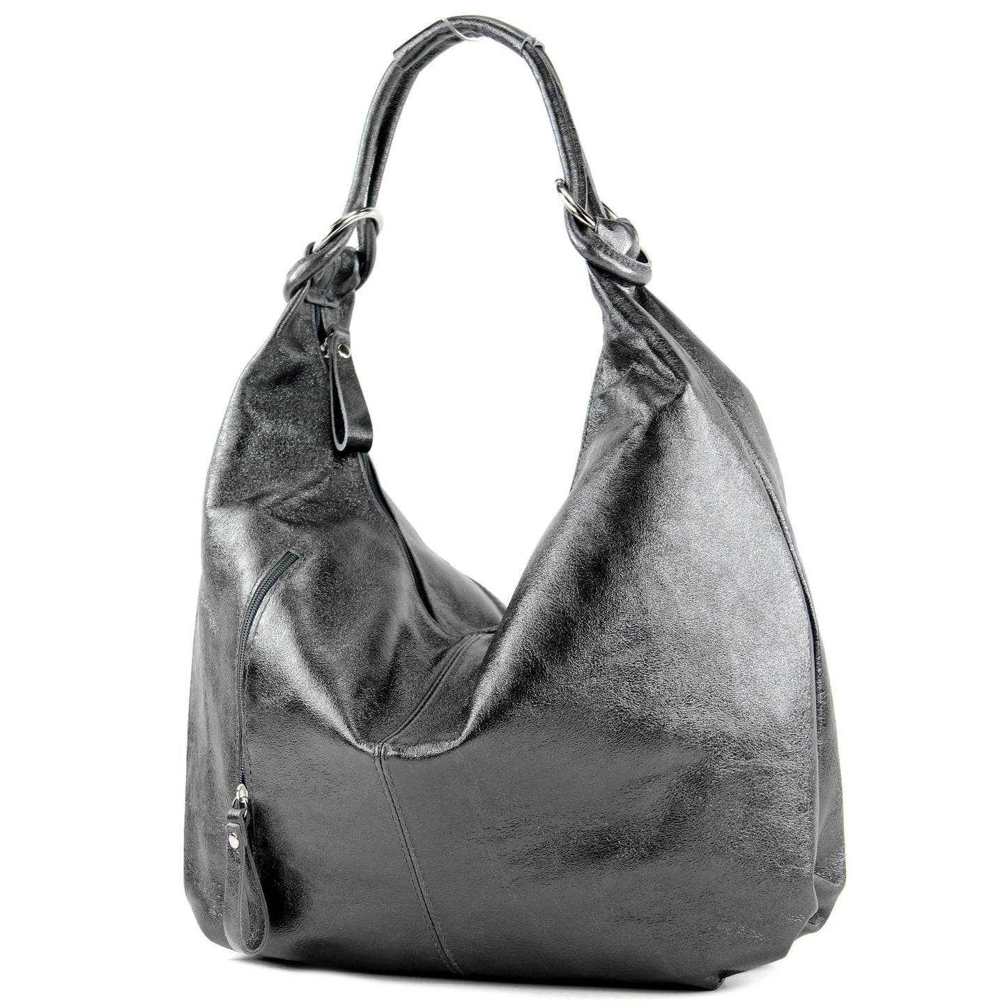 modamoda de - T158 - ital Schultertasche aus Wildleder Leder