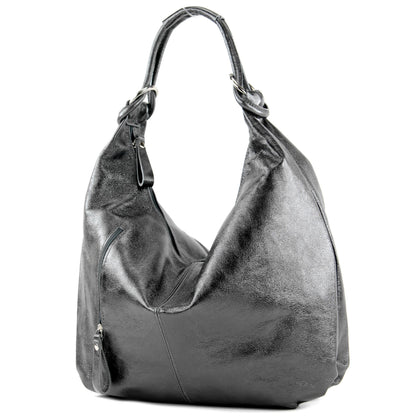 modamoda de - T158 - ital Schultertasche aus Wildleder Leder