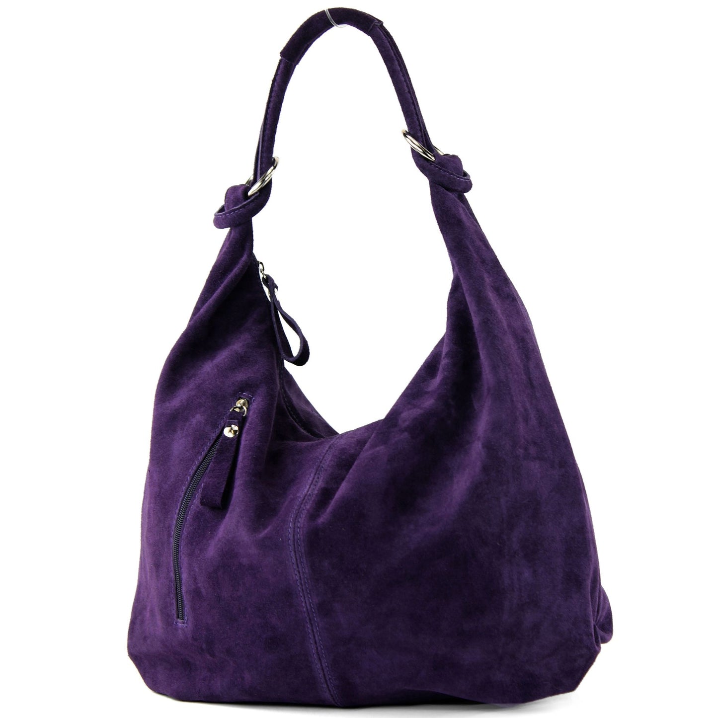 modamoda de - T158 - ital Schultertasche aus Wildleder Leder