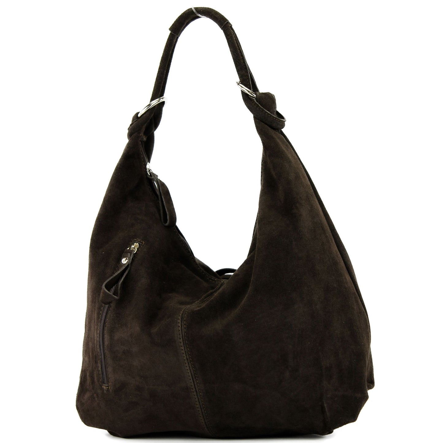 modamoda de - T158 - ital Schultertasche aus Wildleder Leder