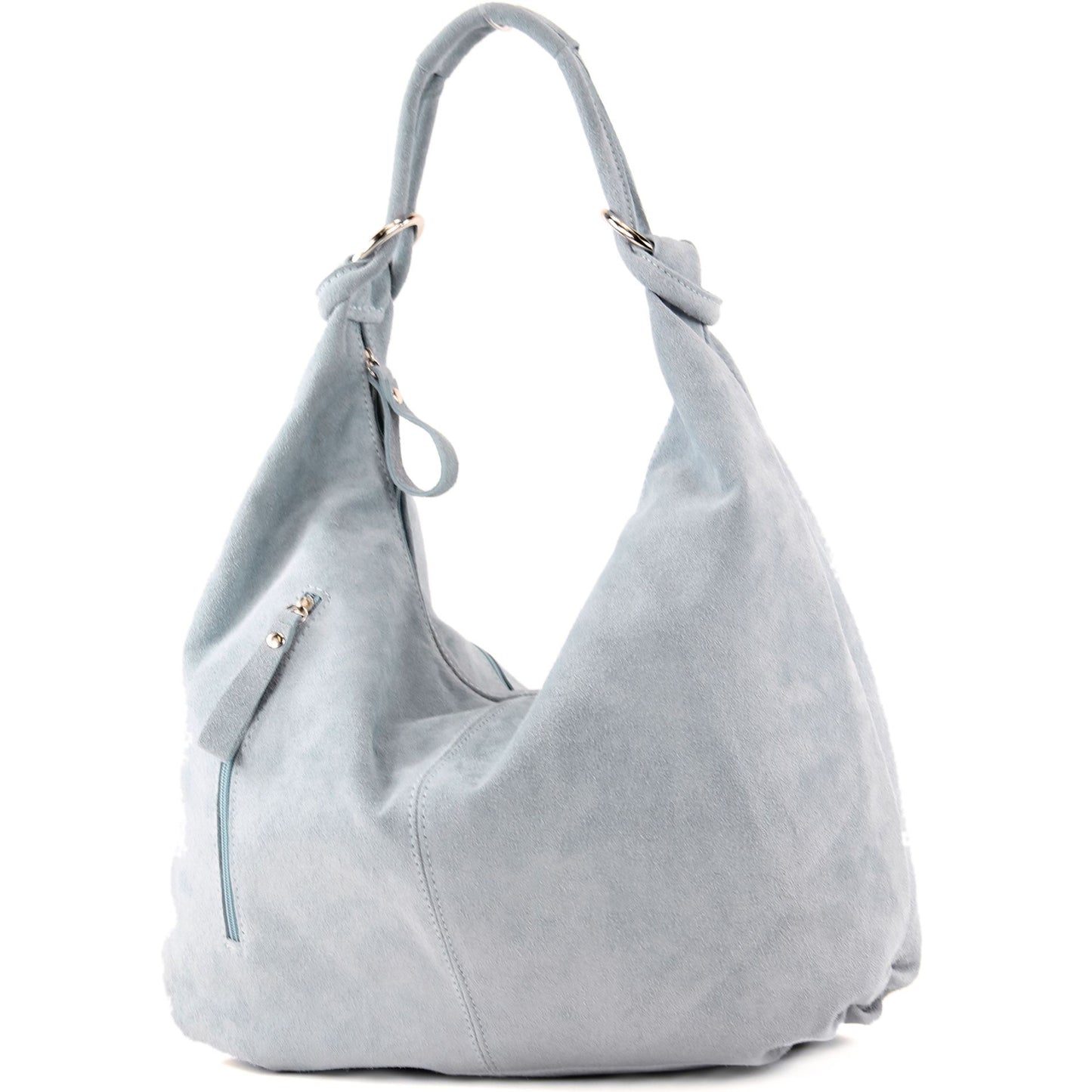 modamoda de - T158 - ital Schultertasche aus Wildleder Leder