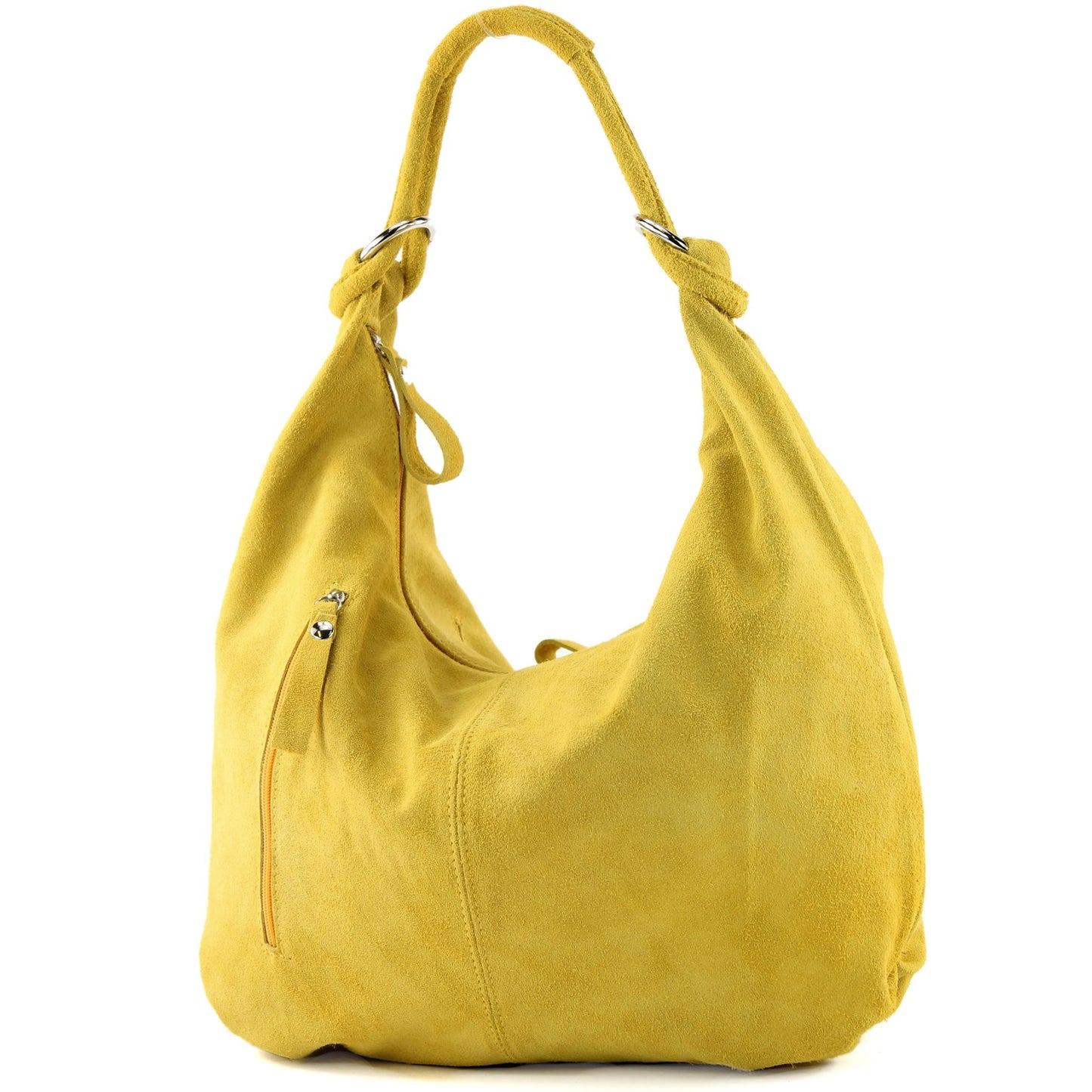 modamoda de - T158 - ital Schultertasche aus Wildleder Leder