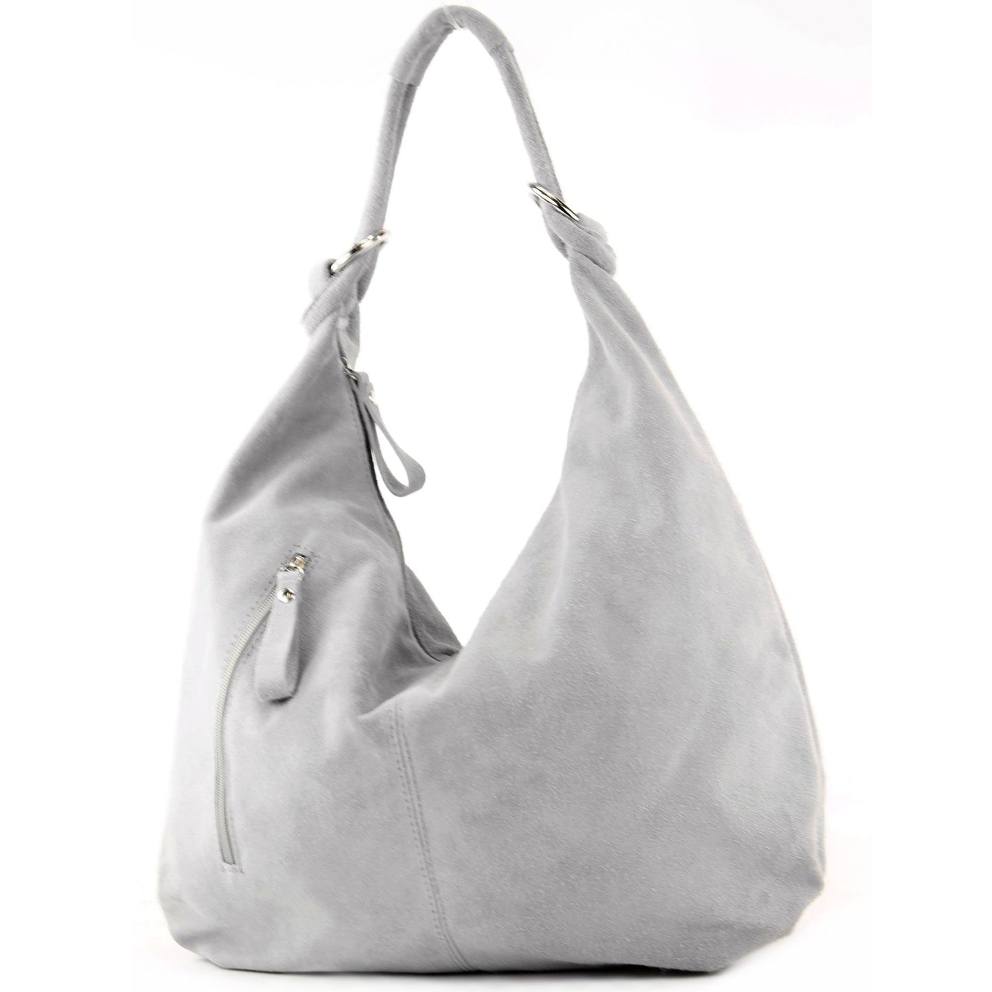 modamoda de - T158 - ital Schultertasche aus Wildleder Leder