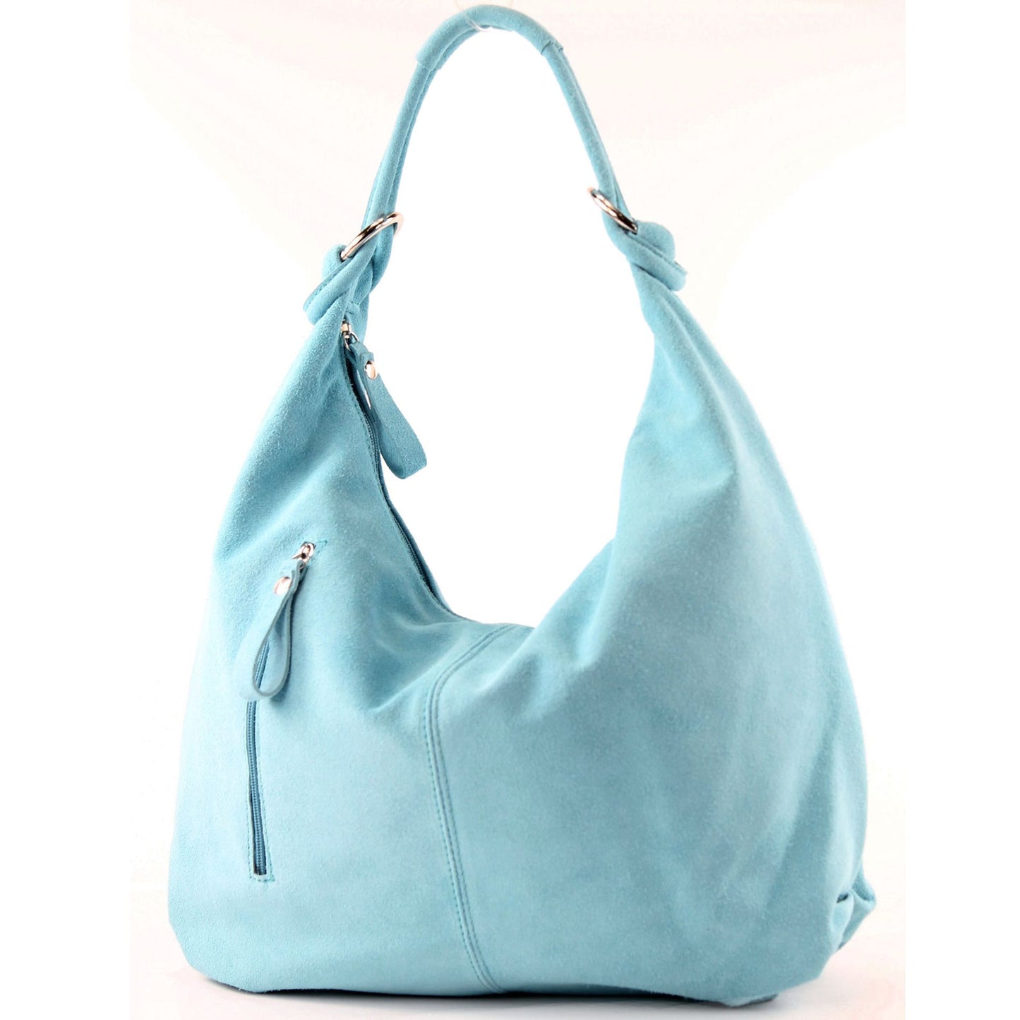modamoda de - T158 - ital Schultertasche aus Wildleder Leder