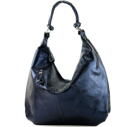 modamoda de - T158 - ital Schultertasche aus Wildleder Leder