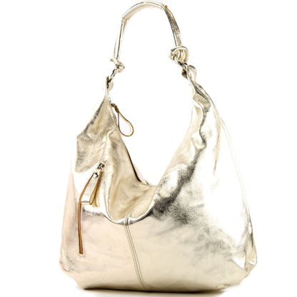 modamoda de - T158 - ital Schultertasche aus Wildleder Leder
