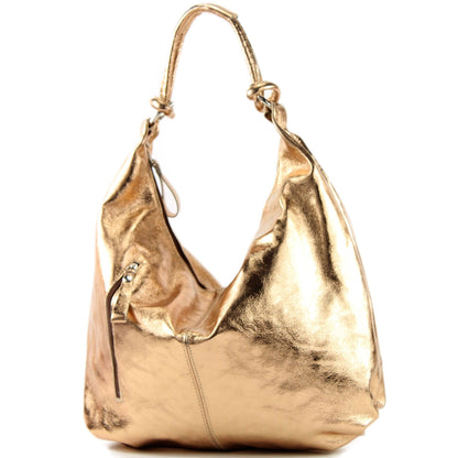 modamoda de - T158 - ital Schultertasche aus Wildleder Leder