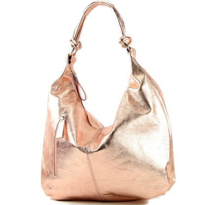 modamoda de - T158 - ital Schultertasche aus Wildleder Leder