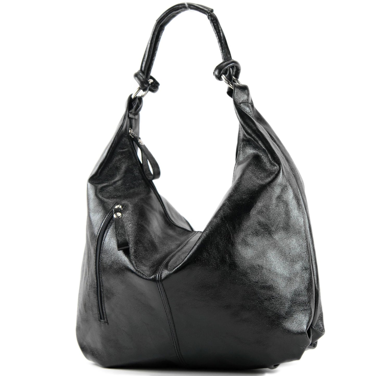 modamoda de - T158 - ital Schultertasche aus Wildleder Leder