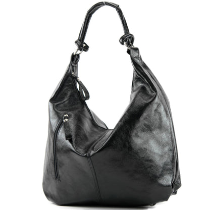 modamoda de - T158 - ital Schultertasche aus Wildleder Leder