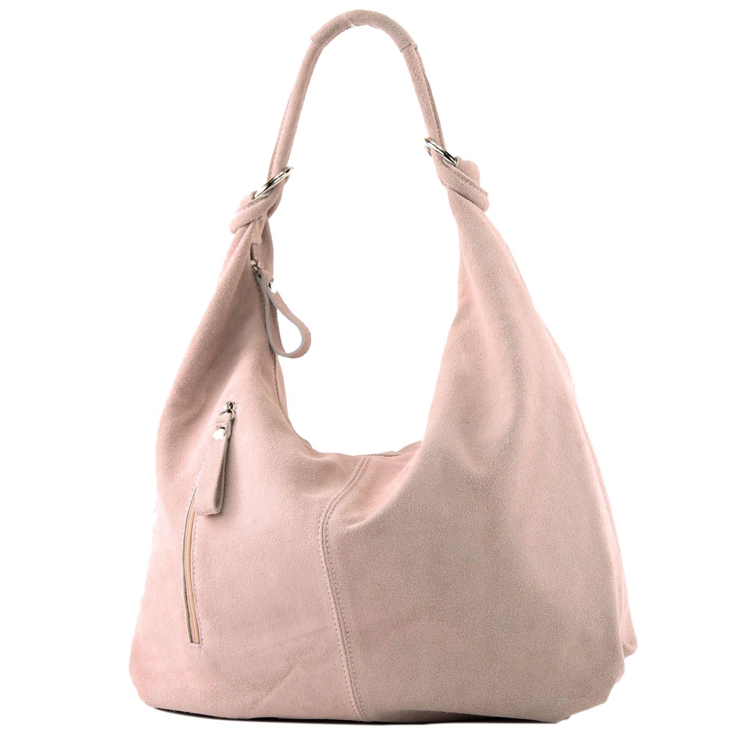 modamoda de - T158 - ital Schultertasche aus Wildleder Leder