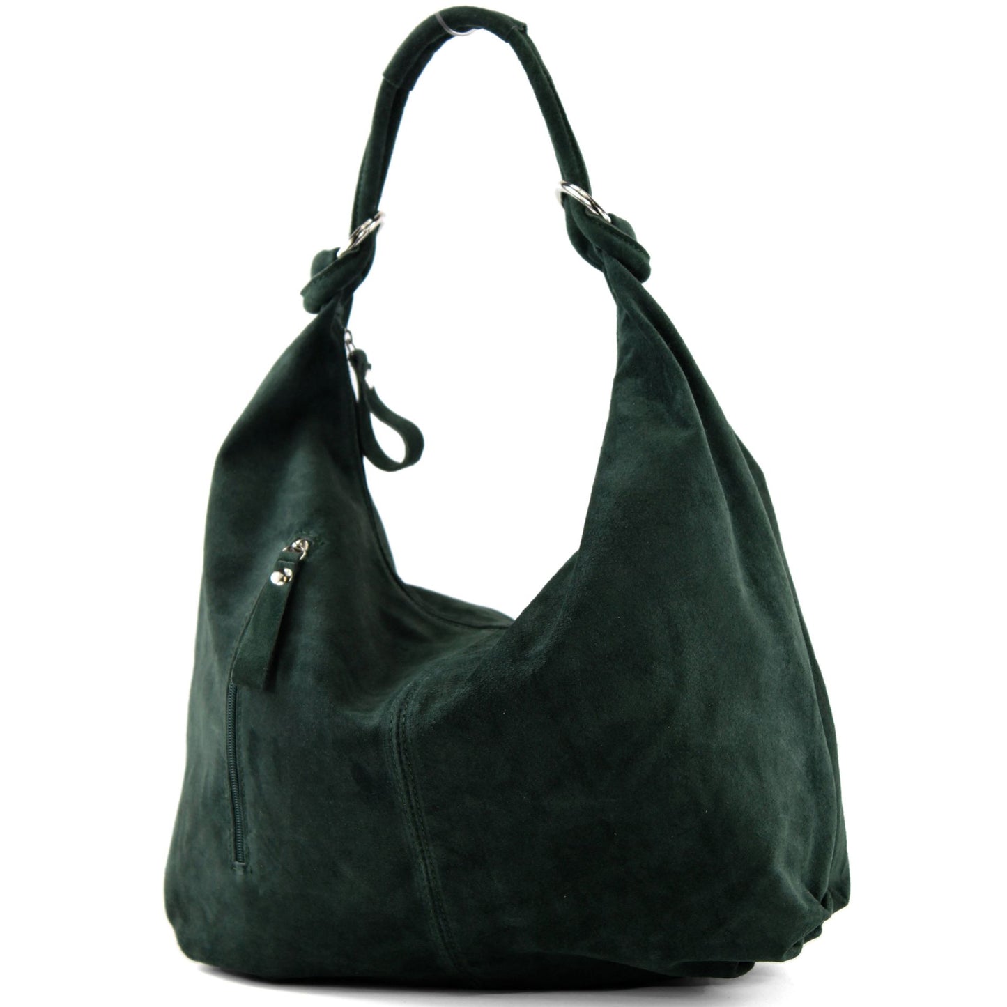 modamoda de - T158 - ital Schultertasche aus Wildleder Leder