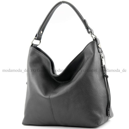 modamoda de T160 Damen Leder Schultertasche Henkeltasche Large handmade in Italy