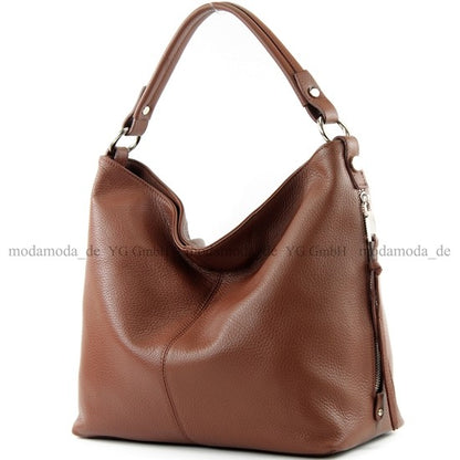 modamoda de T160 Damen Leder Schultertasche Henkeltasche Large handmade in Italy