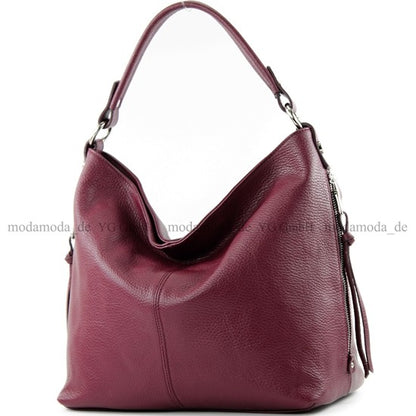 modamoda de T160 Damen Leder Schultertasche Henkeltasche Large handmade in Italy