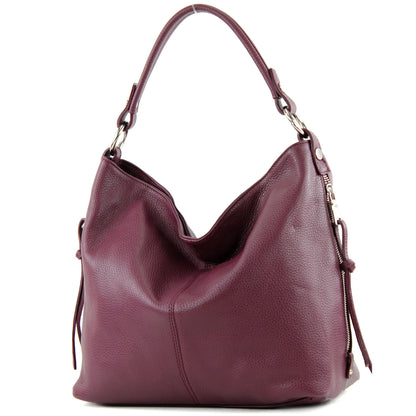 modamoda de T160 Damen Leder Schultertasche Henkeltasche Large handmade in Italy