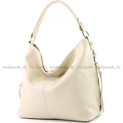 modamoda de T160 Damen Leder Schultertasche Henkeltasche Large handmade in Italy