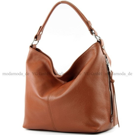 modamoda de T160 Damen Leder Schultertasche Henkeltasche Large handmade in Italy