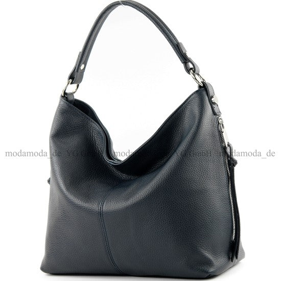 modamoda de T160 Damen Leder Schultertasche Henkeltasche Large handmade in Italy
