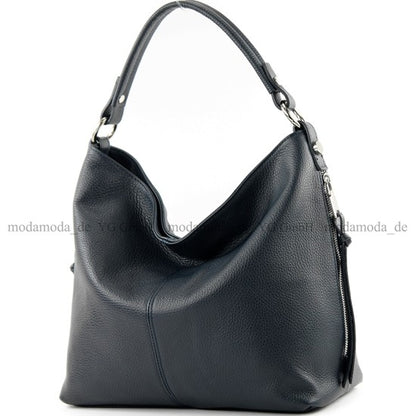 modamoda de T160 Damen Leder Schultertasche Henkeltasche Large handmade in Italy