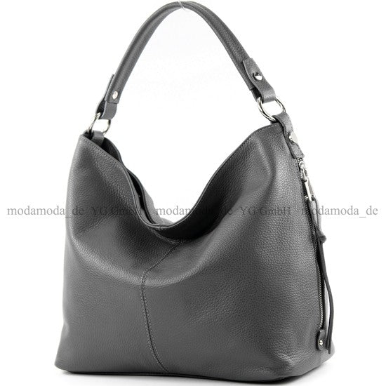 modamoda de T160 Damen Leder Schultertasche Henkeltasche Large handmade in Italy
