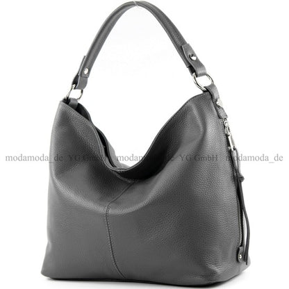 modamoda de T160 Damen Leder Schultertasche Henkeltasche Large handmade in Italy