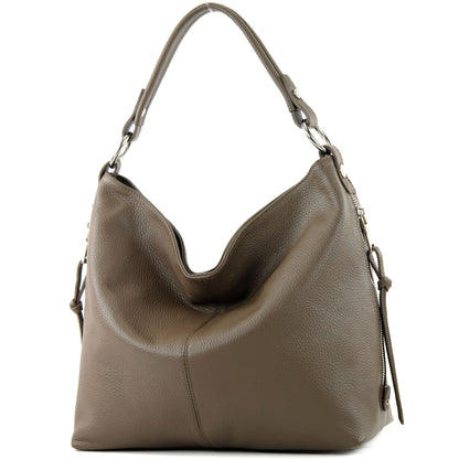 modamoda de T160 Damen Leder Schultertasche Henkeltasche Large handmade in Italy