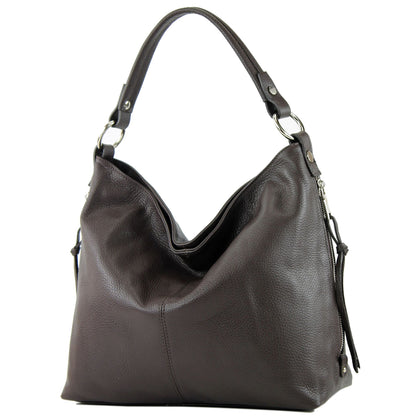 modamoda de T160 Damen Leder Schultertasche Henkeltasche Large handmade in Italy