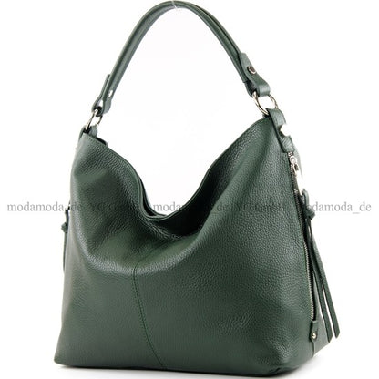 modamoda de T160 Damen Leder Schultertasche Henkeltasche Large handmade in Italy