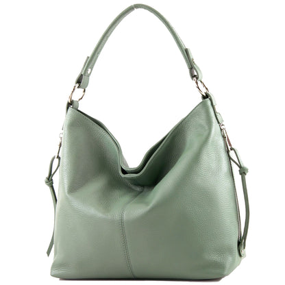 modamoda de T160 Damen Leder Schultertasche Henkeltasche Large handmade in Italy
