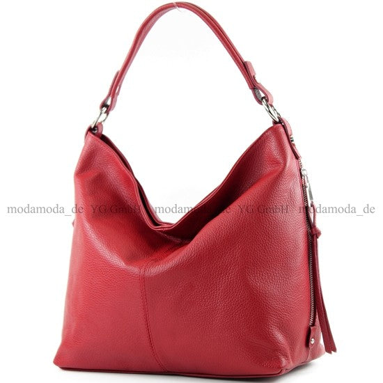 modamoda de T160 Damen Leder Schultertasche Henkeltasche Large handmade in Italy