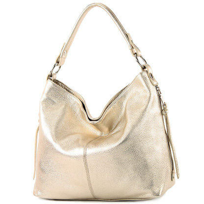 modamoda de T160 Damen Leder Schultertasche Henkeltasche Large handmade in Italy