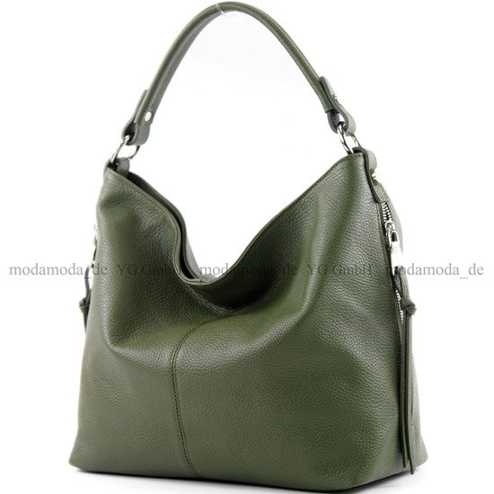 modamoda de T160 Damen Leder Schultertasche Henkeltasche Large handmade in Italy