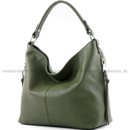 modamoda de T160 Damen Leder Schultertasche Henkeltasche Large handmade in Italy