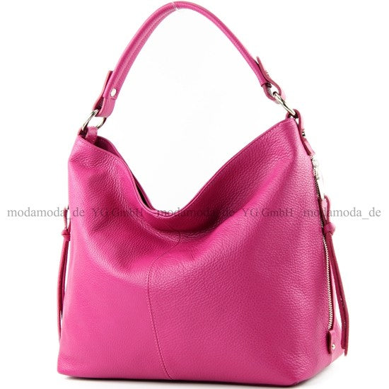 modamoda de T160 Damen Leder Schultertasche Henkeltasche Large handmade in Italy