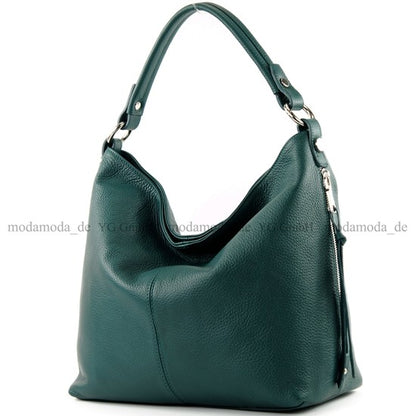 modamoda de T160 Damen Leder Schultertasche Henkeltasche Large handmade in Italy