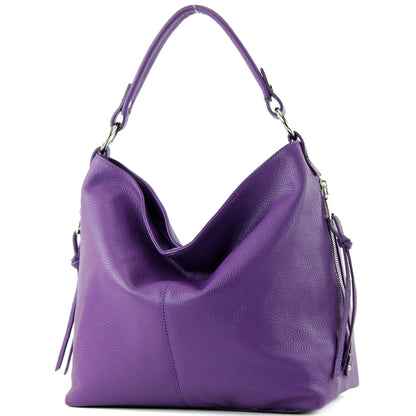 modamoda de T160 Damen Leder Schultertasche Henkeltasche Large handmade in Italy