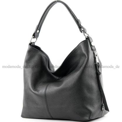 modamoda de T160 Damen Leder Schultertasche Henkeltasche Large handmade in Italy