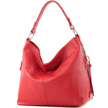modamoda de T160 Damen Leder Schultertasche Henkeltasche Large handmade in Italy