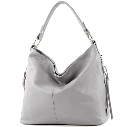 modamoda de T160 Damen Leder Schultertasche Henkeltasche Large handmade in Italy