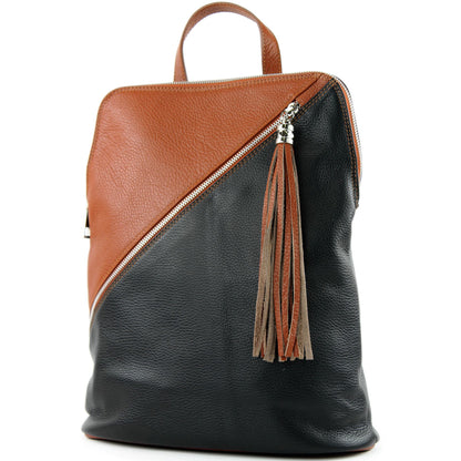modamoda de T161 Damen Leder Rucksack Handtasche handmade in Italy