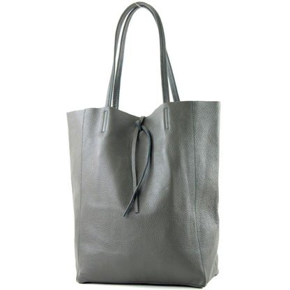 modamoda de T163 Damen Leder Shopper Schultertasche Large mit Innentasche handmade in Italy