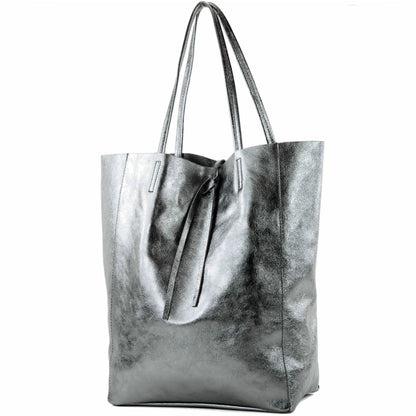 modamoda de T163 Damen Leder Shopper Schultertasche Large mit Innentasche handmade in Italy