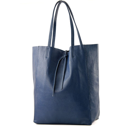 modamoda de T163 Damen Leder Shopper Schultertasche Large mit Innentasche handmade in Italy